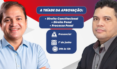 Aulão Gratuito para  Polícia Civil!  Garanta já a sua vaga na “Tríade da Aprovação”.