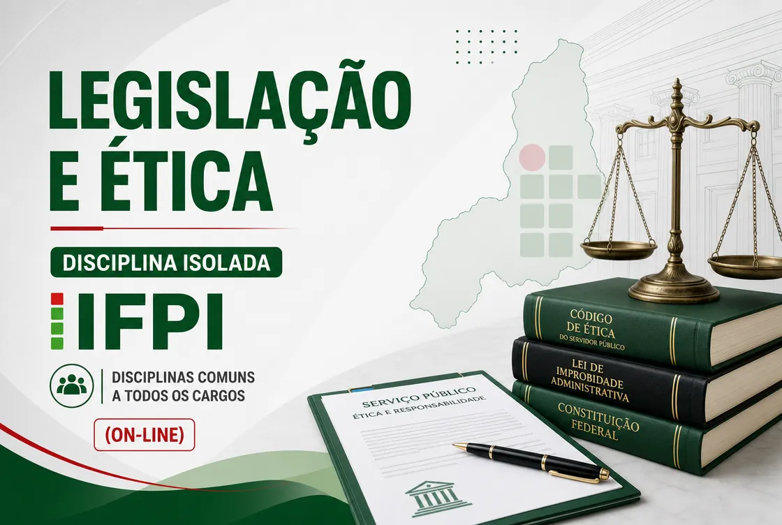 LEGISLAÇÃO E ÉTICA - DISCIPLINA ISOLADA: IFPI – DISCIPLINAS COMUNS A TODOS OS CARGOS (ON-LINE)