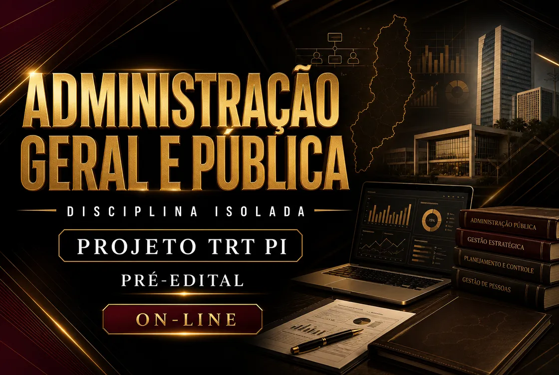 ADMINISTRAÇÃO GERAL E PÚBLICA - DISCIPLINA ISOLADA - PROJETO TRT PI – PRÉ EDITAL (ON-LINE)