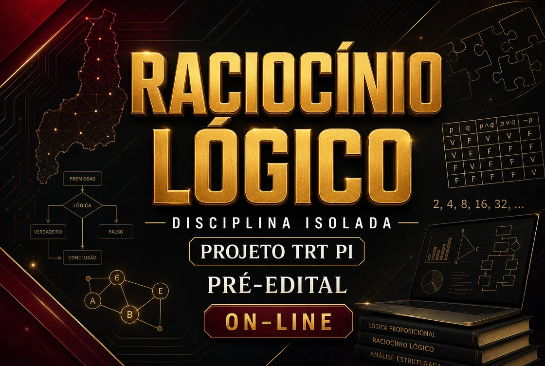 RACIOCÍNIO LÓGICO - DISCIPLINA ISOLADA - PROJETO TRT PI – PRÉ EDITAL (ON-LINE)