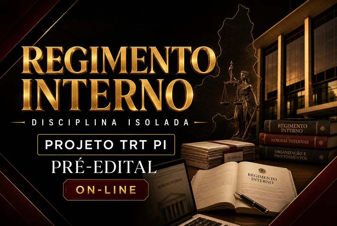 REGIMENTO INTERNO - DISCIPLINA ISOLADA - PROJETO TRT PI – PRÉ EDITAL (ON-LINE)