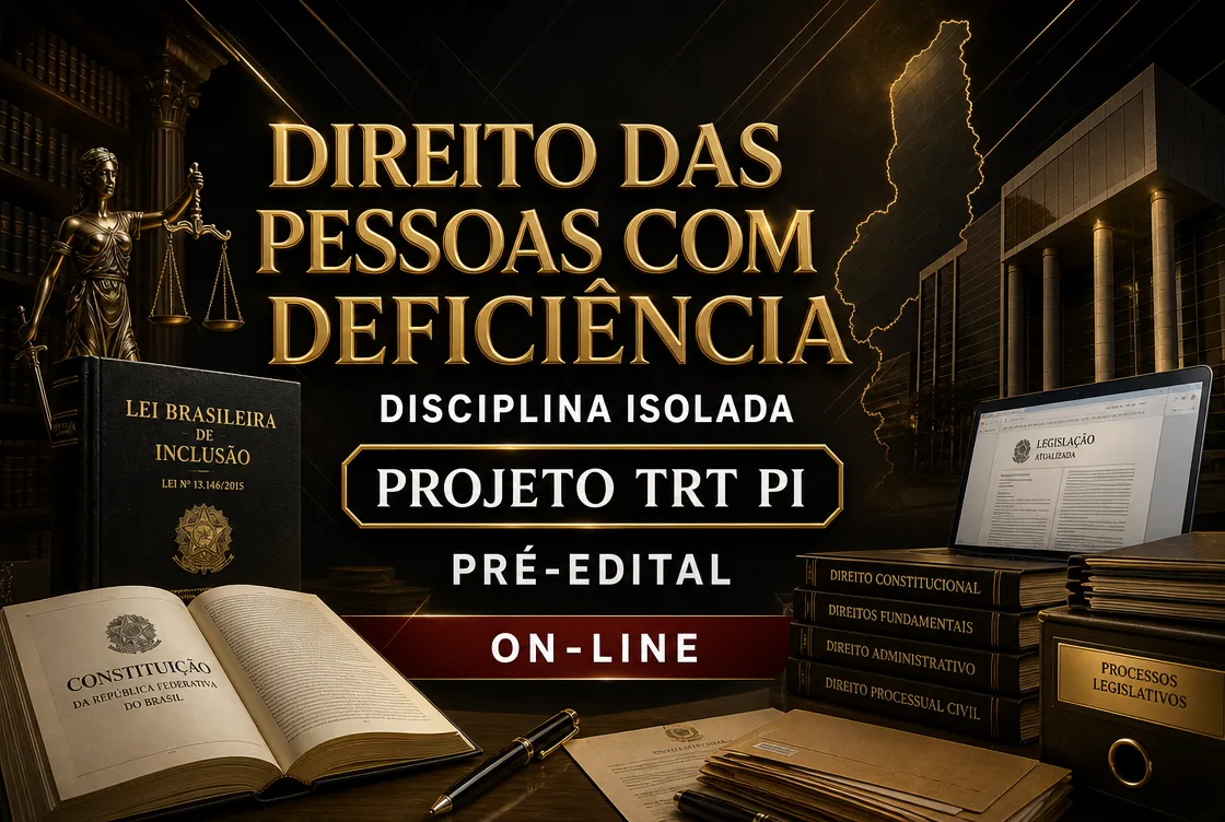 DIR. DAS PESSOAS COM DEFICIÊNCIA - DISCIPLINA ISOLADA - PROJETO TRT PI – PRÉ EDITAL (ON-LINE)