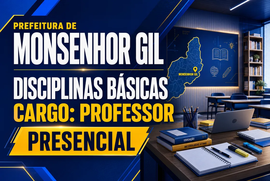 PREF. DE MONSENHOR GIL – DISCIPLINAS BÁSICAS CARGO PROFESSOR - PRESENCIAL
