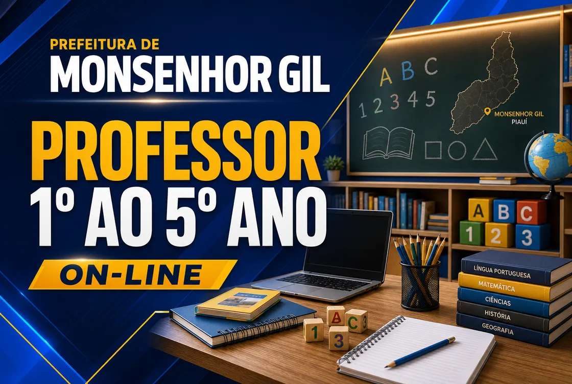 PREF. DE MONSENHOR GIL –  PROFESSOR DE 1º AO 5º ANO - ONLINE