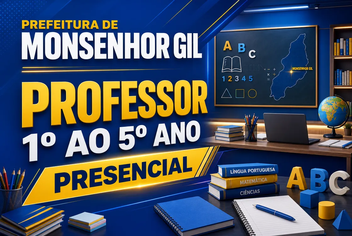 PREF. DE MONSENHOR GIL –  PROFESSOR DE 1º AO 5º ANO - PRESENCIAL